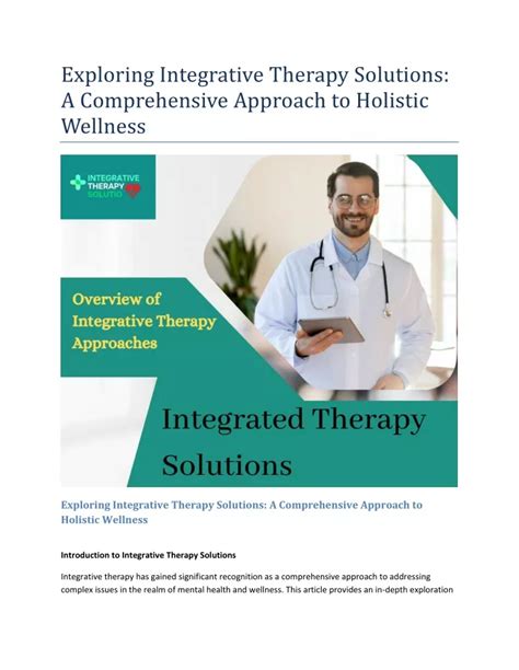 Integrated therapy solutions. Things To Know About Integrated therapy solutions. 