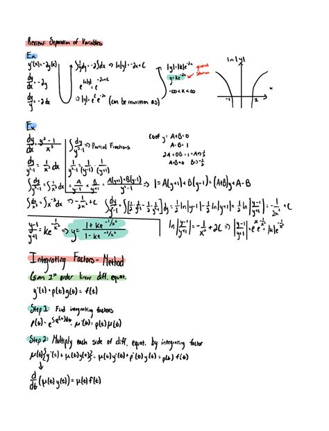 Integrating Factors Differential Equations Intro view Separation of