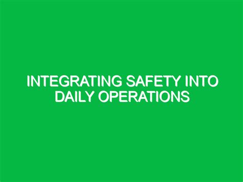 Integrating Safety into Daily Flying
