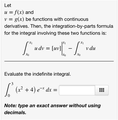 Integration pdf with solution.  If u and v are two functions of x , then Sect...