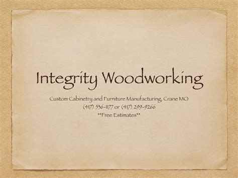 Integrity Woodworking Co. LLC - Startside