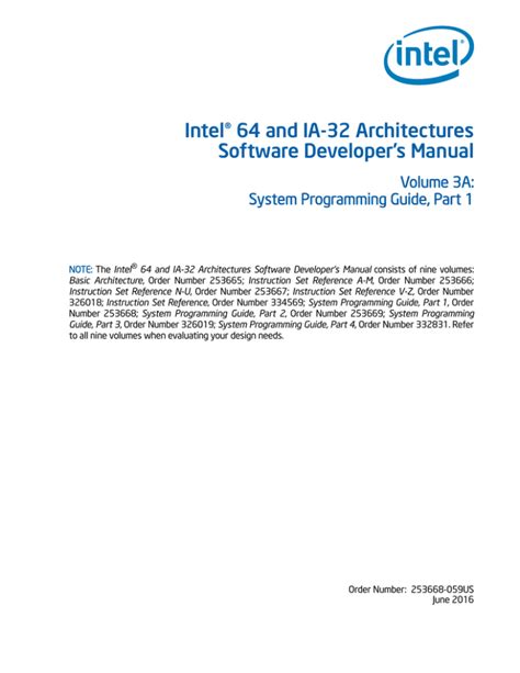 Intel 64 and ia 32 architectures software developers manual volume 3a system programming guide part 1. - Toro lx500 22hp kohler manuale per trattori da giardino.