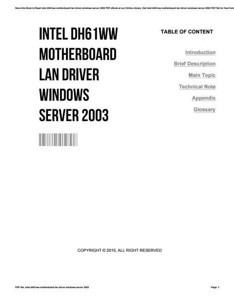 Intel dh61ww lan drivers for windows server 2003. - Manual for mcculloch mini mac 833 chainsaw.