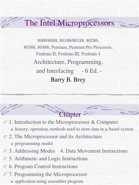 Intel microprocessors architecture programming interfacing solution manual. - Fratello sq 9000 manuale di riparazione.