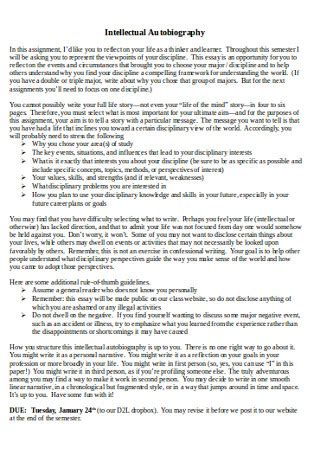 Intellectual biography sample