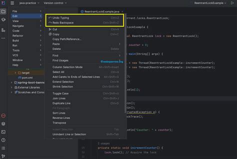 IntelliJ IDEA Undo and Redo Shortcut Keys Websparrow