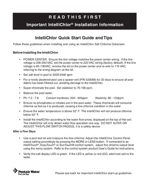 Intellichlor User Manual