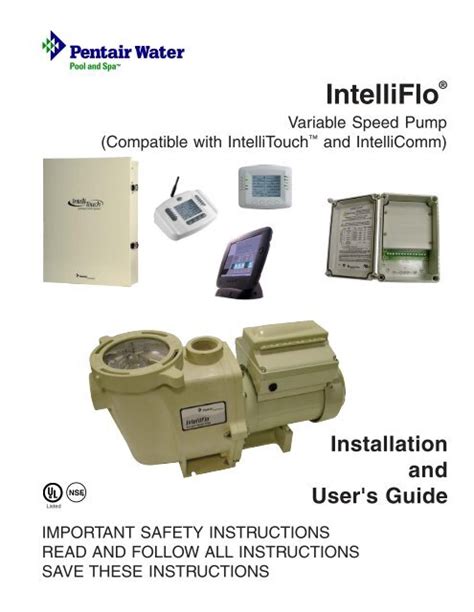 Download this manual. 13. Using the Computer Program. INTELLIFLO. VARIABLE SPEED PUMP. ®. LIVE DEMO UNIT. OPERATION AND SET UP INSTRUCTIONS. PENTAIR AQUATIC SYSTEMS • 1620 HAWKINS AVE, SANFORD, NC 27330 • 800.831.7133 • WWW.PENTAIRPOOL.COM.