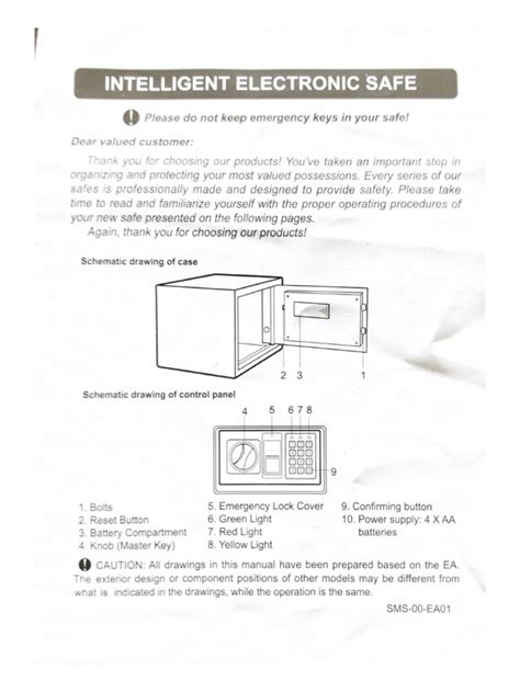 Intelligent electronic safe instructions. Intelligent Electronic Safe P...