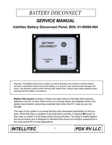 Intellitec bd1 battery disconnect service manual. - Study guide for hospital care investigator exam.