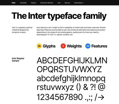 Inter typeface Web development design, Typeface, Web design