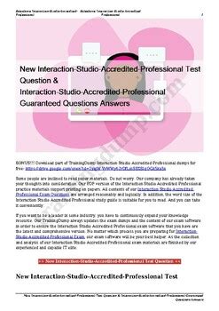 Interaction-Studio-Accredited-Professional Exam Answers