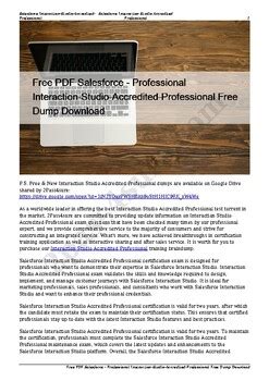 Interaction-Studio-Accredited-Professional PDF Testsoftware