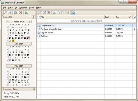 Interactive Calendar software Screenshots CSoftLab