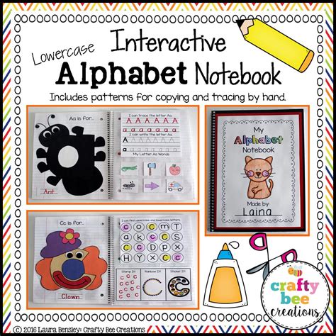 Interactive Lowercase Alphabet Notebook