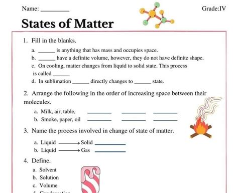 Interactive States of Matter Class 4 Worksheets for HandsOn Learning
