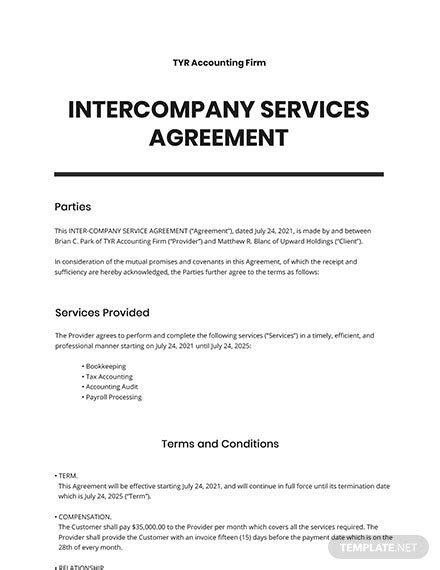 Intercompany Agreement Template Uk