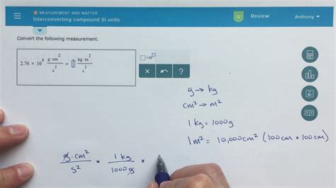O MEASUREMENT -Interconverting compound SI units Convert the following measurement. 2 m cm 1.9× 10 -3-u-2 ×10 ms Explanation Check This problem has been solved! You'll get a detailed solution from a subject matter expert that helps you learn core concepts.. 