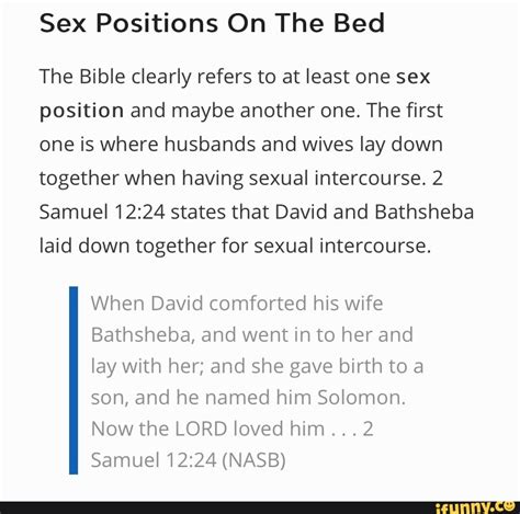 Intercourse in the bible. There is no biblical reason why a married couple cannot have sex during the wife’s period. Some doctors do not recommend it from a medical perspective, but there are no proven “dangers” of having sexual intercourse during a woman’s period. Usually women have no desire to have sexual relations during their period, so that is definitely ... 