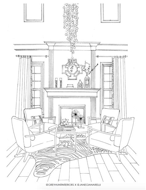 Interior Design Coloring Page