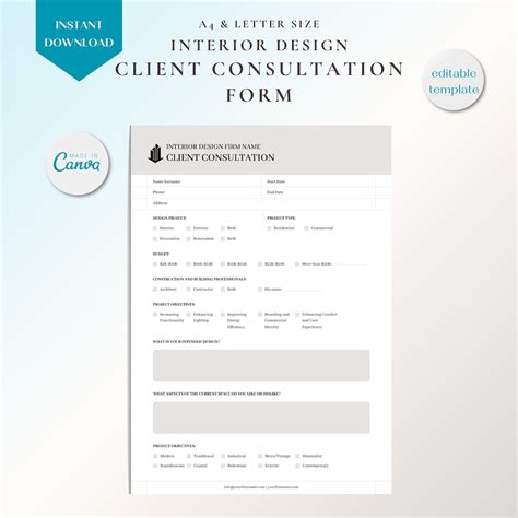 Interior Design Consultation Form