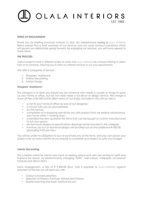 Interior Design Contract Sample