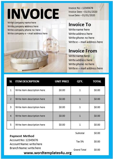 Interior Design Invoice Home Interior Design