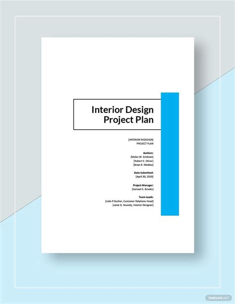 Interior Design Project Plan Template in Word, Pages, Google Docs