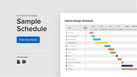 Interior Design Project Schedule Template