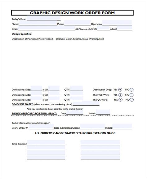 Interior Design Work Order Template