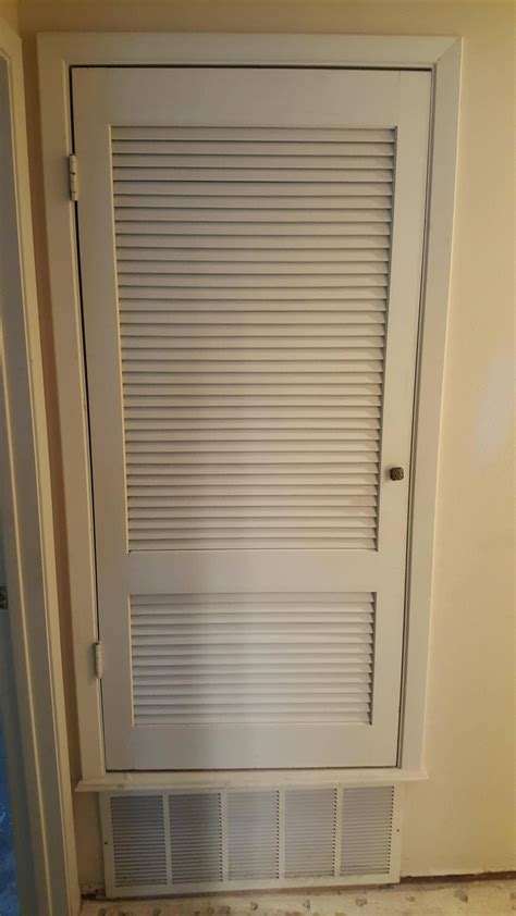 Interior ac closet door. a. Louvered Doors. Louvered doors are among the most popular choices for air conditioner closet doors. These units provide excellent airflow thanks to their slatted design, which allows fresh air to circulate while keeping the room cool and properly ventilated. Key benefits of louvered doors include: Enhanced ventilation. 