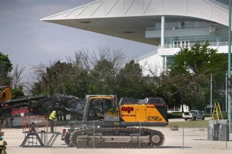 Interior demolition begins on Arlington International Racecourse grandstand — a step toward a potential new Chicago Bears stadium