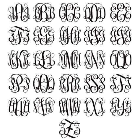 Interlocking Monogram Alphabet