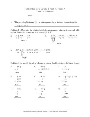 Intermediate Logic Test & Quiz: Canon Logic Series: …