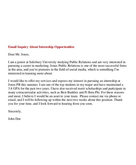 Intern Email Template