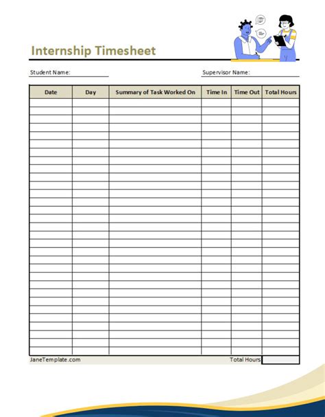 Intern Timesheet Template Database