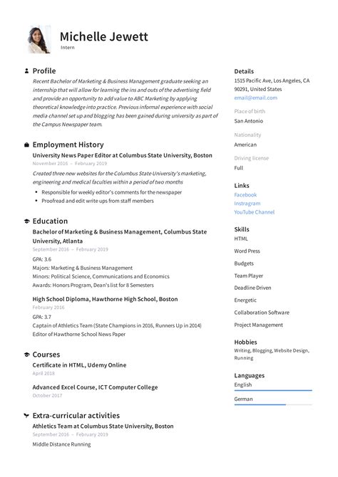Intern resume. When creating a resume for an internship, highlight relevant coursework, projects, and extracurricular activities that demonstrate applicable skills. Emphasize ... 
