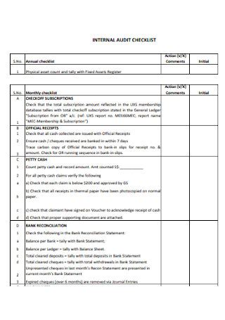 Internal Audit Checklist Packing & Dispatch Internal Audit
