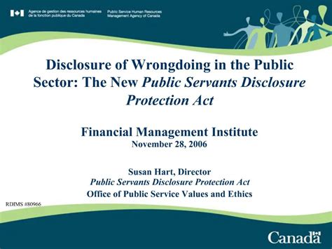 Internal Disclosure of Wrongdoing Office of the Public Sector ...