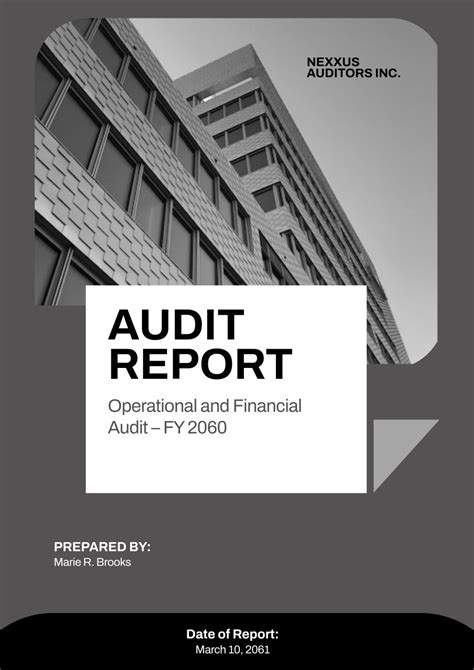 Internal audit report cover page.  Free download for social sharing Sample of inte...