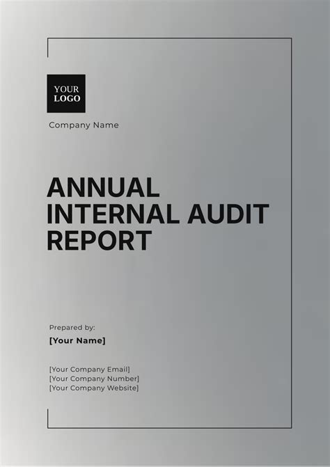 Internal audit report format pdf. .  The cover page includes the type of report ...