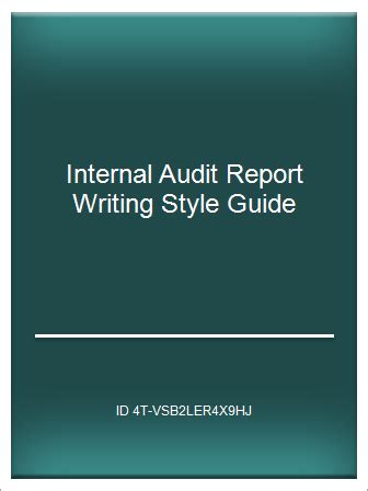 Internal audit report writing style guide. - Schaublin 135 istruzioni per la manutenzione del tornio ad alta precisione.