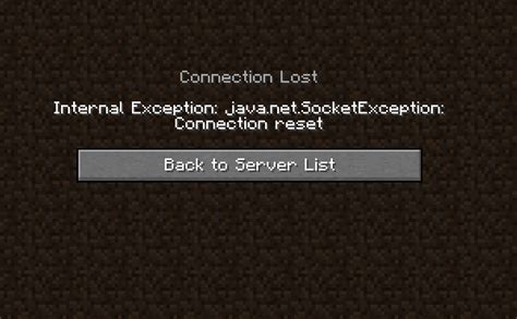 Internal exception java net socketexception connection reset legacy launcher. soc...