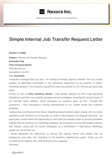 Internal transfer letter sample.  Jul 2, 2024 · Requesting an internal job transf...