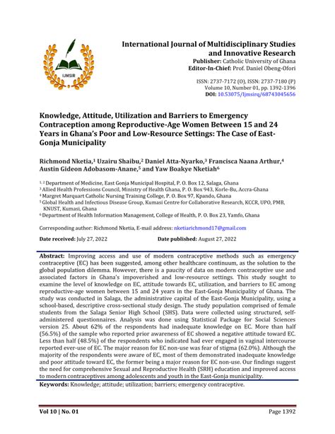 International Journal of Multidisciplinary Studies and Innovative.