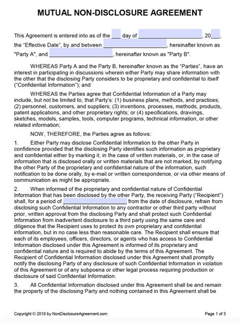 International Nda Template