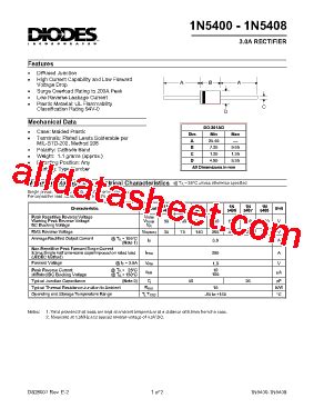 International Semiconductor, Inc 1N5402 - Datasheet PDF & Tech Specs