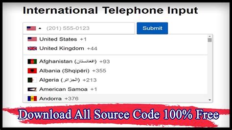 International Telephone Input.