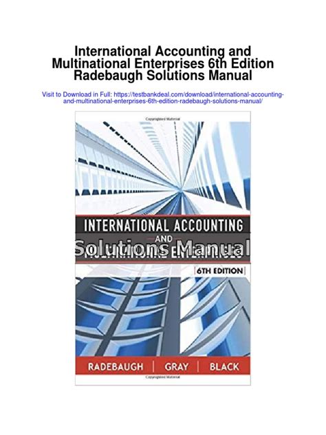 International accounting and multinational enterprises solution manual. - American red cross first aid participants manual.