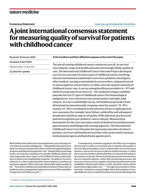 International consensus statement on quality